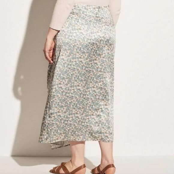 Vince Carnation Asymmetric Cascade Drape Midi Skirt in Blue Fog - Picture 4 of 11